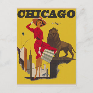 Carte Postale Vintage Chicago Travel