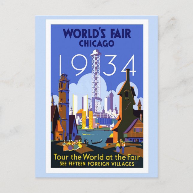 Carte Postale Vintage Chicago Travel (Devant)