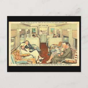 Carte postale Vintage Chicago Travel Art-1