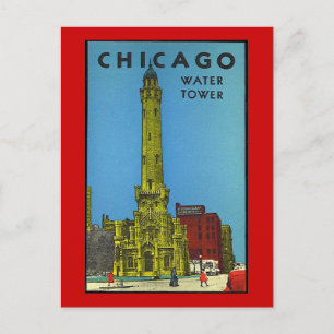 Carte Postale Vintage Chicago Water Tower