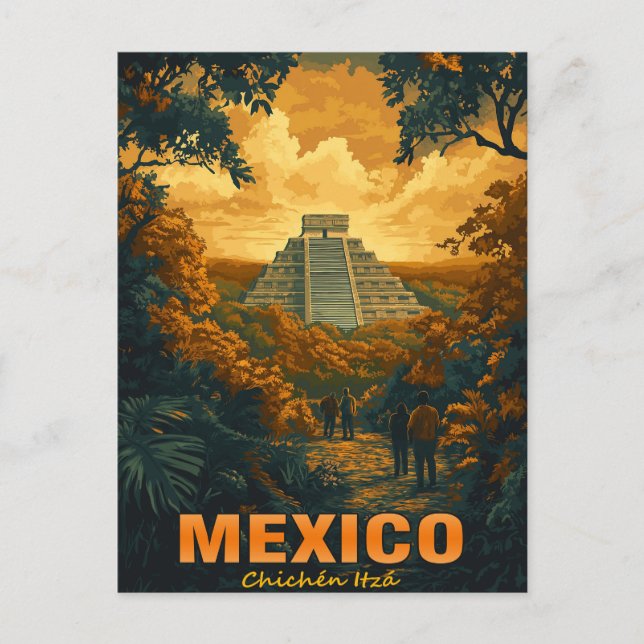 Carte Postale Vintage Chichen Itza, Mexique (Devant)