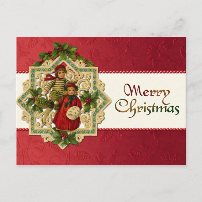 Carte postale Vintage Christmas Children (Devant)
