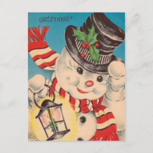 Carte postale Vintage Christmas snowman