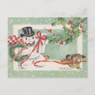 Carte postale Vintage Christmas snowman