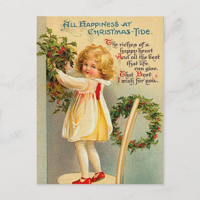 Carte postale Vintage Christmas Tide (Devant)