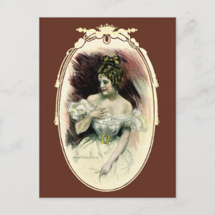 Carte Postale Vintage Christy Girl, Antique Portrait nuptial