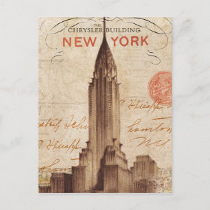Carte Postale Vintage Chrysler Building à New York