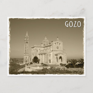 Carte Postale Vintage church at Gozo, Malte
