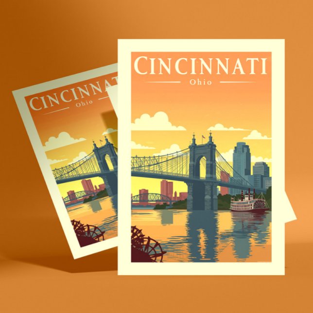Carte Postale Vintage Cincinnati Ohio (Créateur téléchargé)
