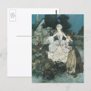 Carte Postale Vintage Cinderella Fairy Godmère par Edmund Dulac