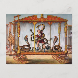 Carte Postale Vintage Circus Snake Handler