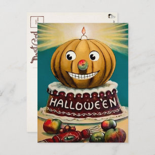 Carte postale vintage Citrouille Halloween