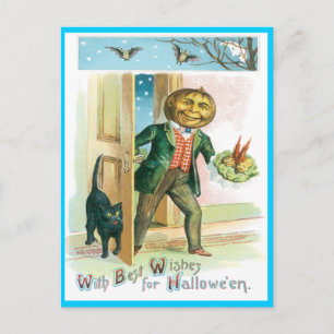 Carte postale Vintage Citrouille romantique