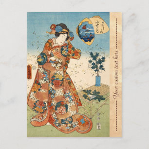 Carte Postale Vintage classique ukiyo-e geisha Utagawa