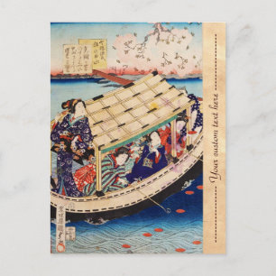 Carte Postale Vintage classique ukiyo-e geishas Utagawa