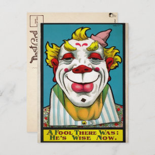 Carte postale vintage Clown Art