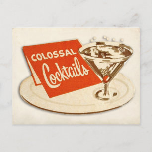 Carte Postale vintage - Cocktails Colossaux