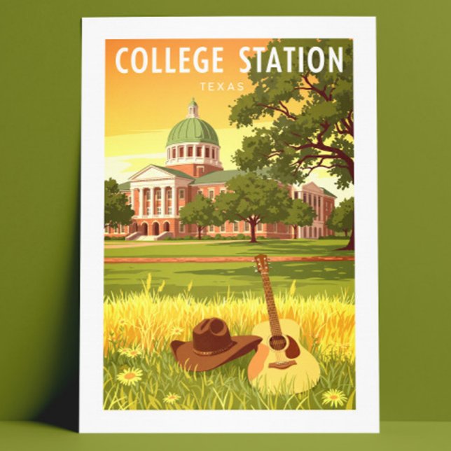 Carte Postale Vintage College Station Texas (Créateur téléchargé)