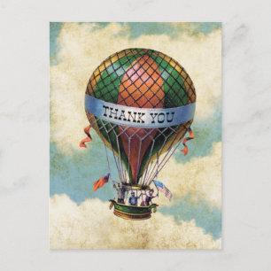 Carte Postale Vintage coloré à chaud Merci de ballon à air chaud