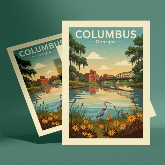 Carte Postale Vintage Columbus Géorgie (Créateur téléchargé)