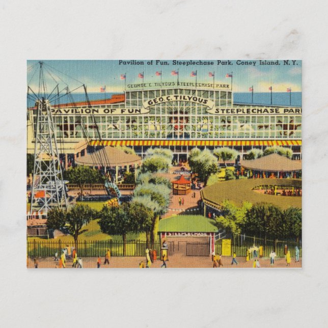 Carte Postale Vintage, Coney Island, New York (Devant)