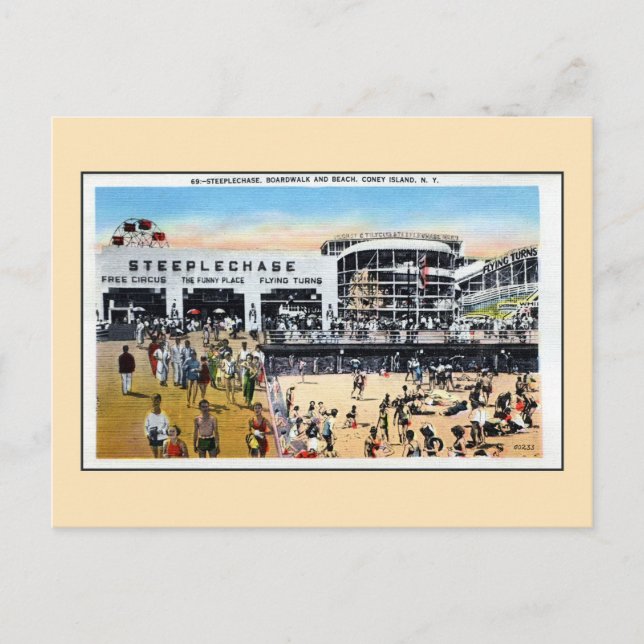 Carte Postale Vintage Coney Island steeplechase promenade (Devant)