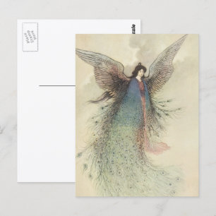 Carte Postale Vintage conte de fées japonaises, le chef de lune