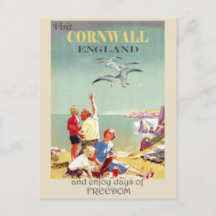 Carte Postale Vintage Cornwall Angleterre Anglais Travel