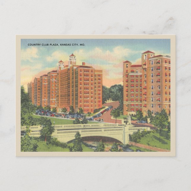Carte Postale Vintage Country Club Plaza Kansas City MO (Devant)