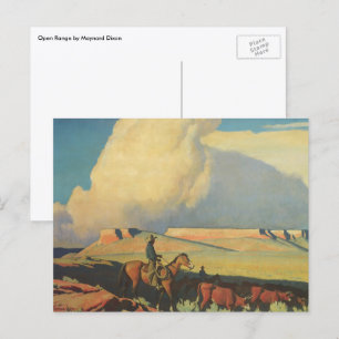 Carte Postale Vintage Cowboys, Open Range par Maynard Dixon