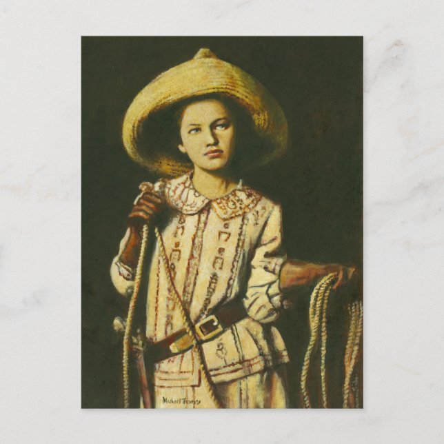 Carte postale vintage Cowgirl (Devant)