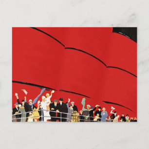 Carte Postale Vintage Cruise Ship Passengers