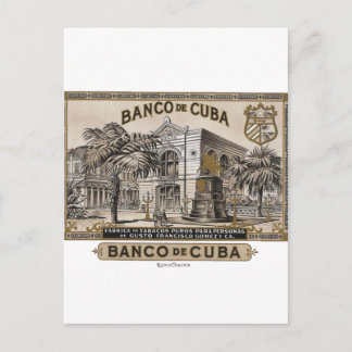 Carte Postale Vintage cubain Banque du Cuba du Cuba