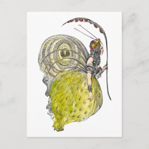 Carte Postale Vintage Cute Fantasy Butterfly Fairy with Wings