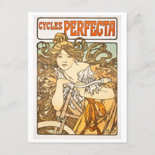 Carte Postale Vintage Cycles Perfecta par Alphonse Mucha Poster