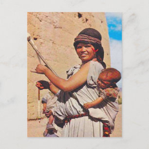 Carte Postale Vintage, Dadès, mère et enfants au travail