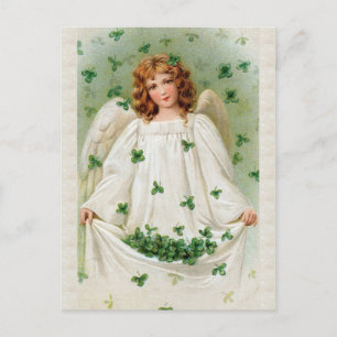 Carte postale vintage d'ange irlandais 