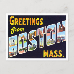 Carte postale vintage de Boston, Massachusetts ave
