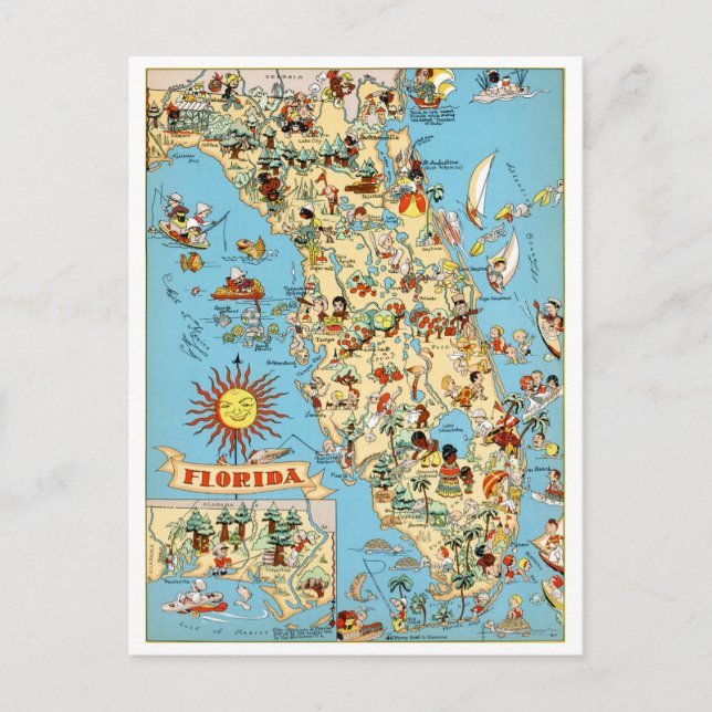 Carte postale Vintage de Floride (Devant)
