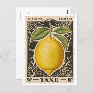 Carte postale vintage de Fruit Botanique au citron