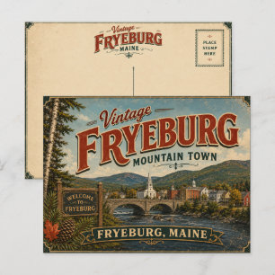 Carte postale vintage de Fryeburg Maine Mountain T