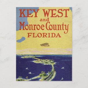 Carte postale vintage de Key West comté de Monroe 