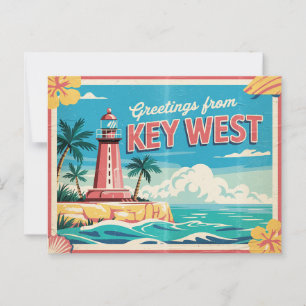 Carte postale vintage de Key West   Salutations de
