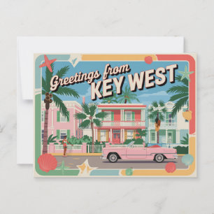 Carte postale vintage de Key West   Salutations de