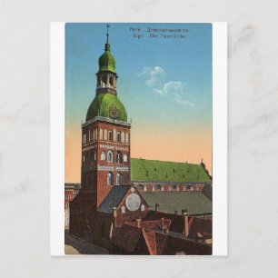 Carte postale vintage de la cathédrale de Riga