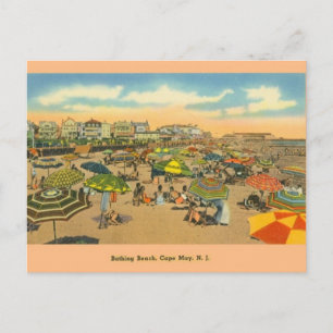 Carte postale vintage de la plage de Cape May, New
