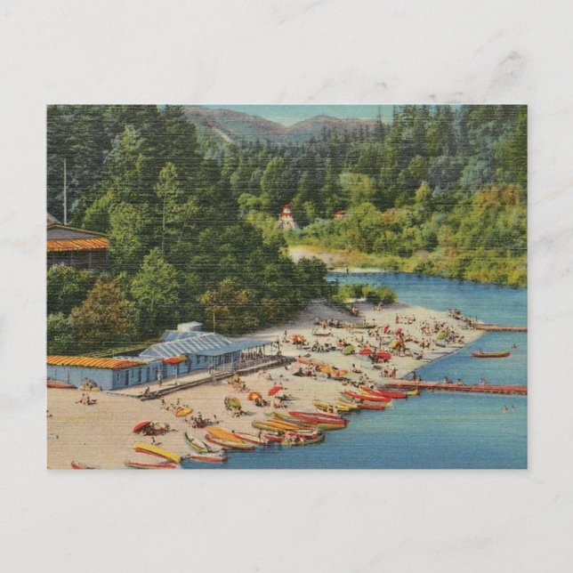 Carte postale vintage de la plage de Russian River (Devant)