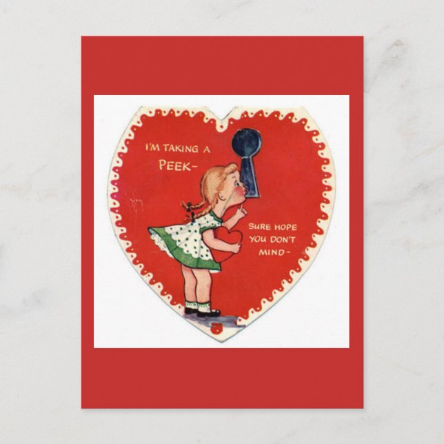 Carte postale vintage de la Saint-Valentin (Devant)