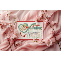 Carte postale vintage de la Saint-Valentin Cupid