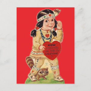 Carte postale vintage de la Saint-Valentin représe